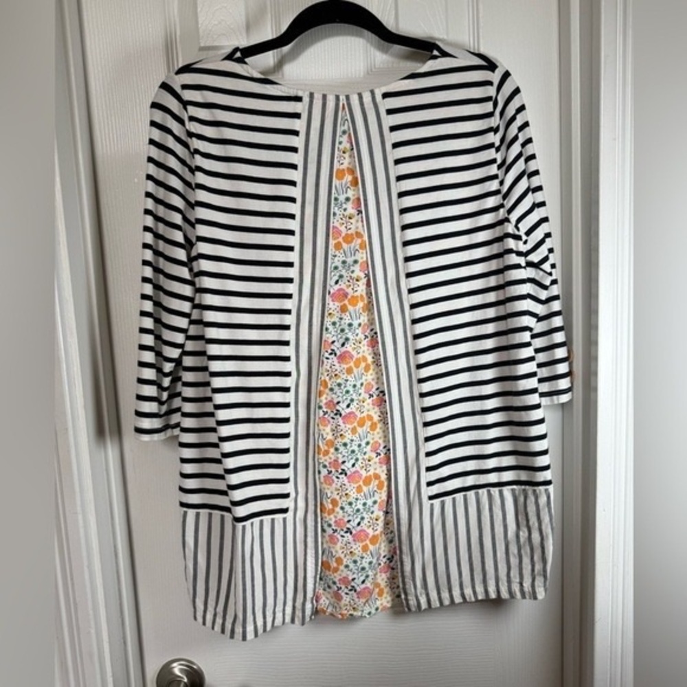 Striped Floral Back Top